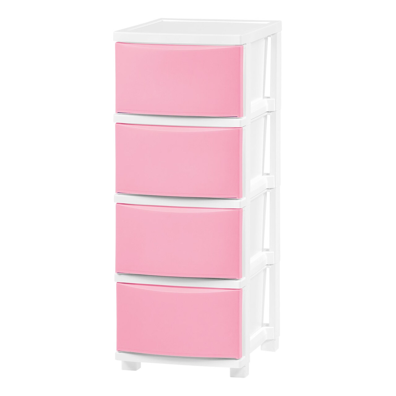 IRIS USA Plastic 4 Drawer Storage Cart, Organizer Unit for Bedroom, Closet, Kitchen, Bathroom, Laundry Room, Dorm